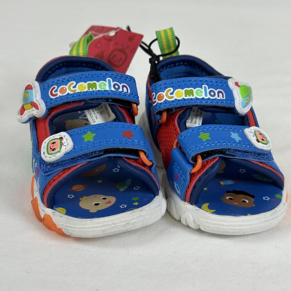 Cocomelon Sport Sandals Shoes Toddler Size 2 Blue Multi Strap Kids